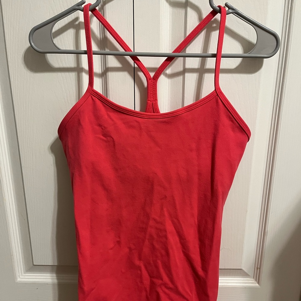 Light red razorback lululemon tank top